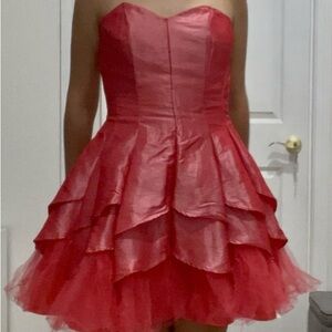 Strapless Red Layered Dress